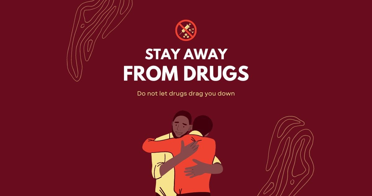 Red Modern Anti Drugs Day Banner