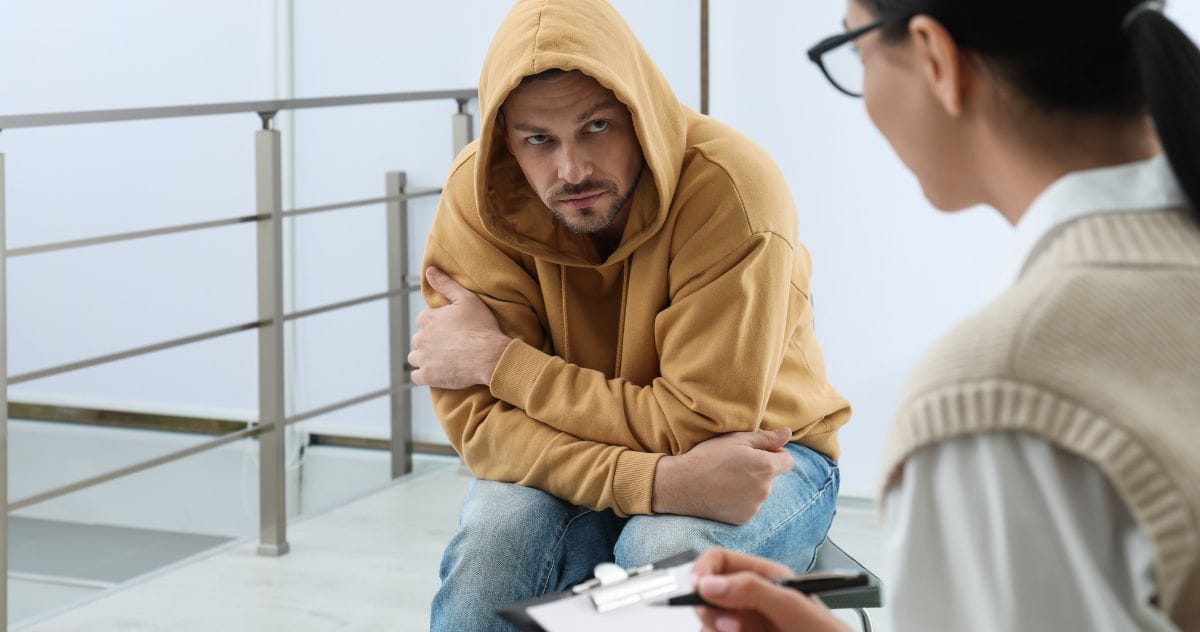 A therapist with a drug addict