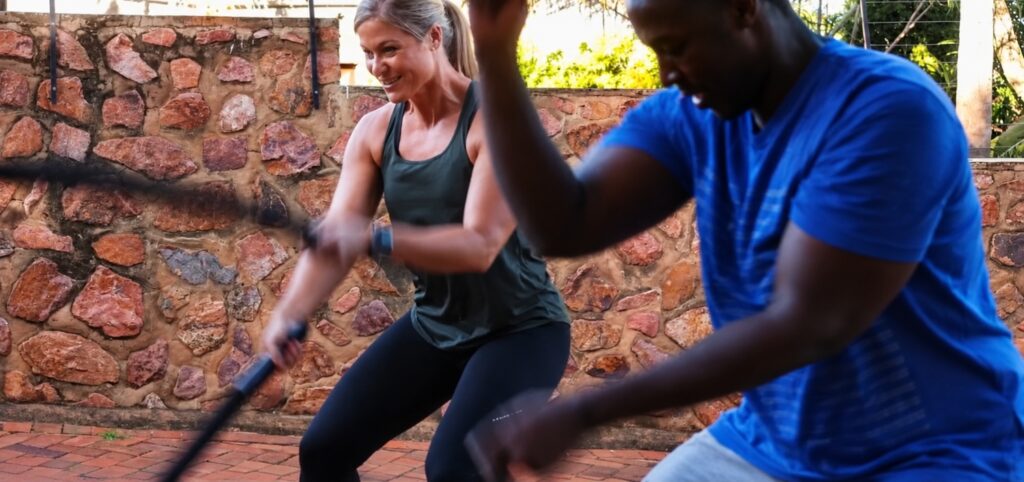 Battle Ropes by the Stone Wall