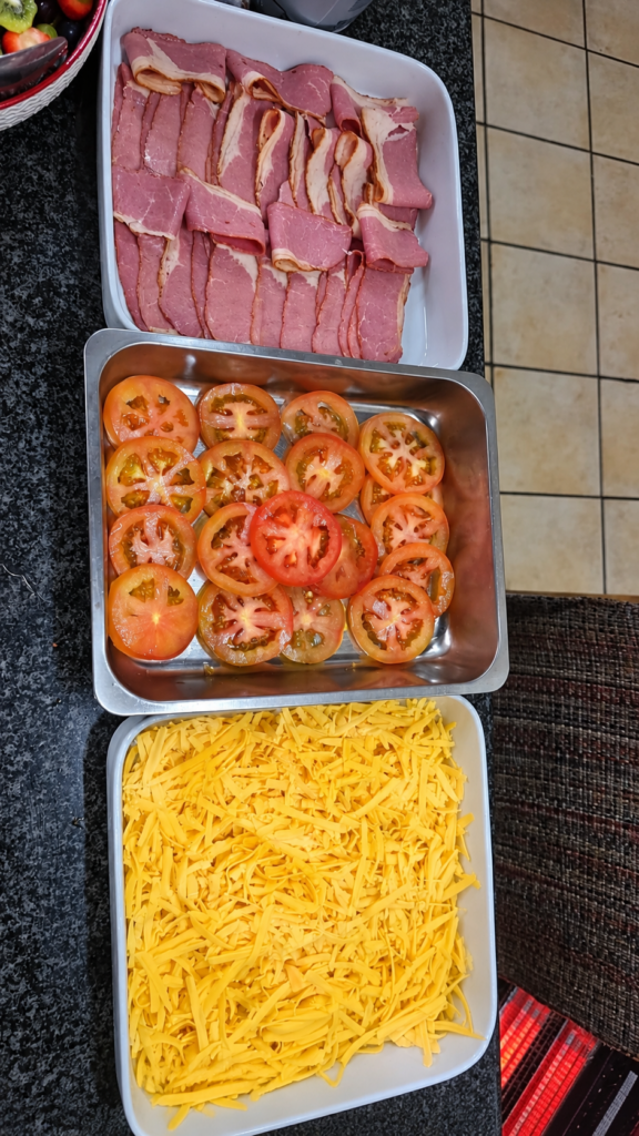 Ham, Tomato, and Cheese Prep Trays