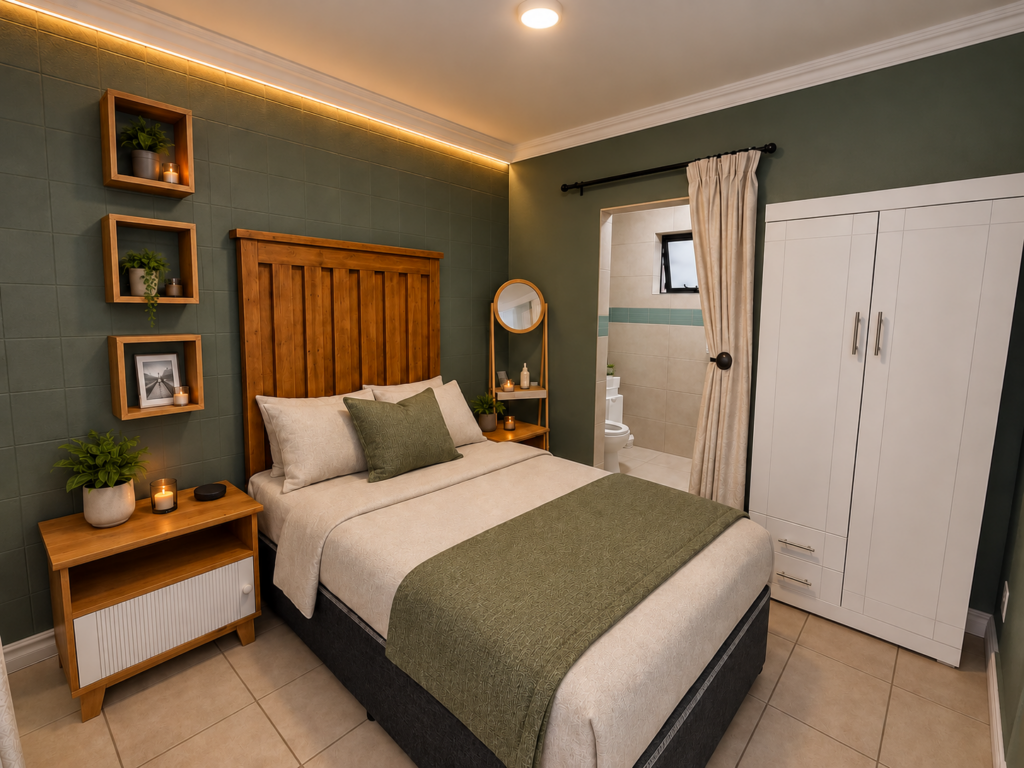 Olive-Toned Bedroom